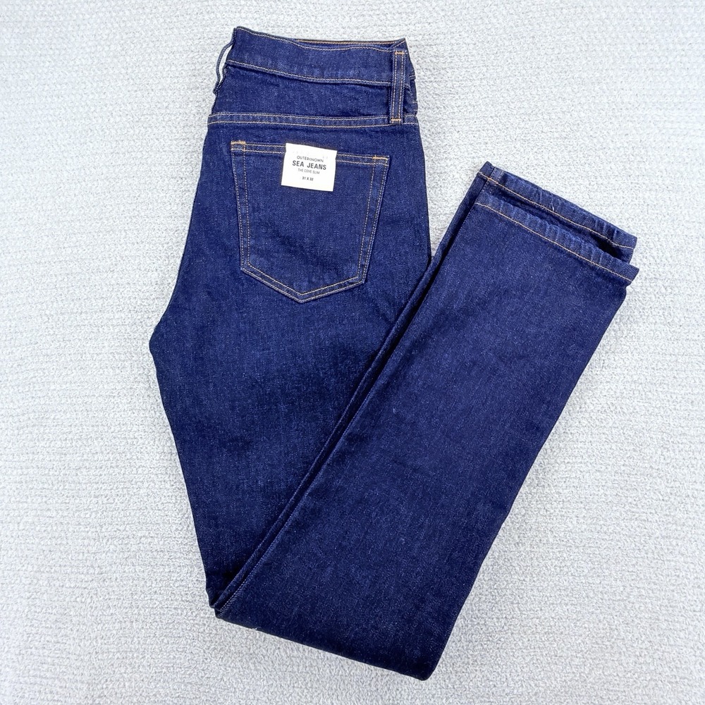 NWT Outerknown SEA Jeans The Cove Slim 31x32 Dark Rinse Organic Cotton Denim